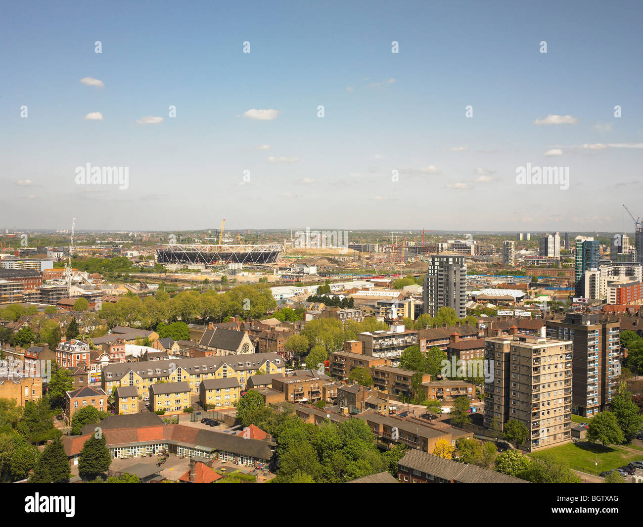 2012 Olympische Stadion London bevölkerte Architekten 2009 allgemeine anzeigen Stockfoto