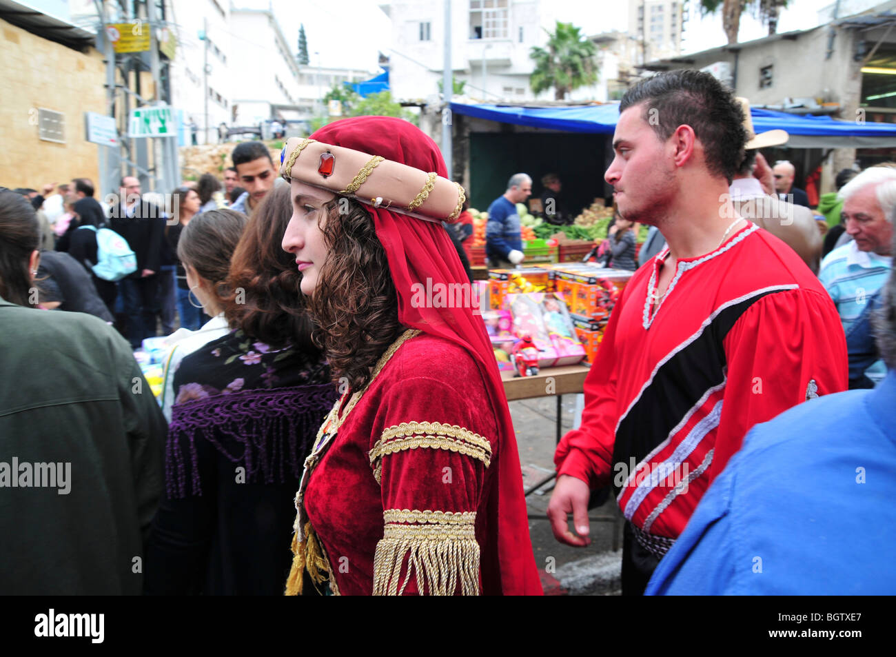 Israel, Haifa, Wadi Nisnas, den Urlaub Ferien Festival feiert Hanuka-Weihnachten-Ramadan Dezember 2009 Stockfoto