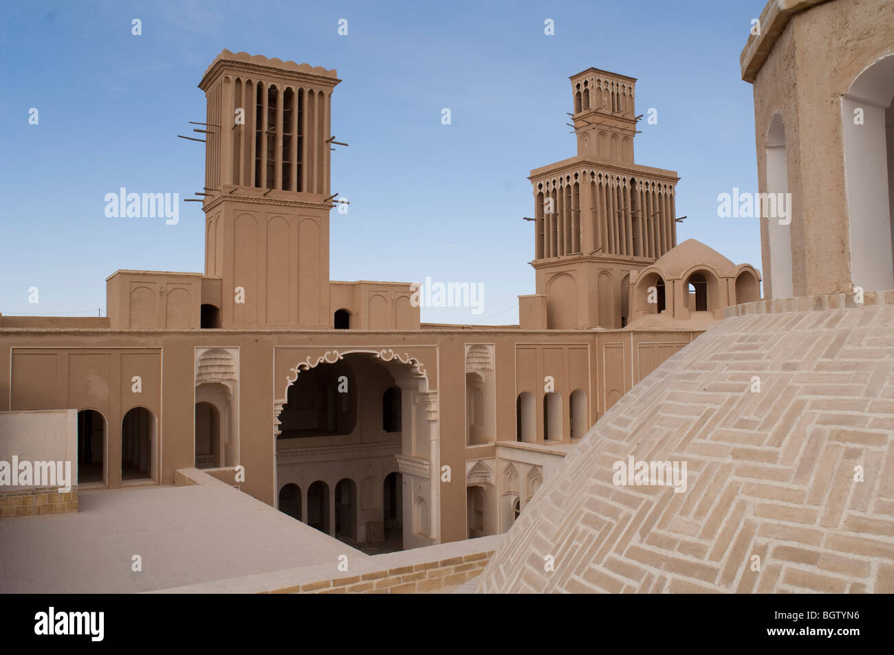 IRAN, historisches Haus in Abarkuh "Aghazade House". Tradinional persische Wohnarchitektur. Stockfoto