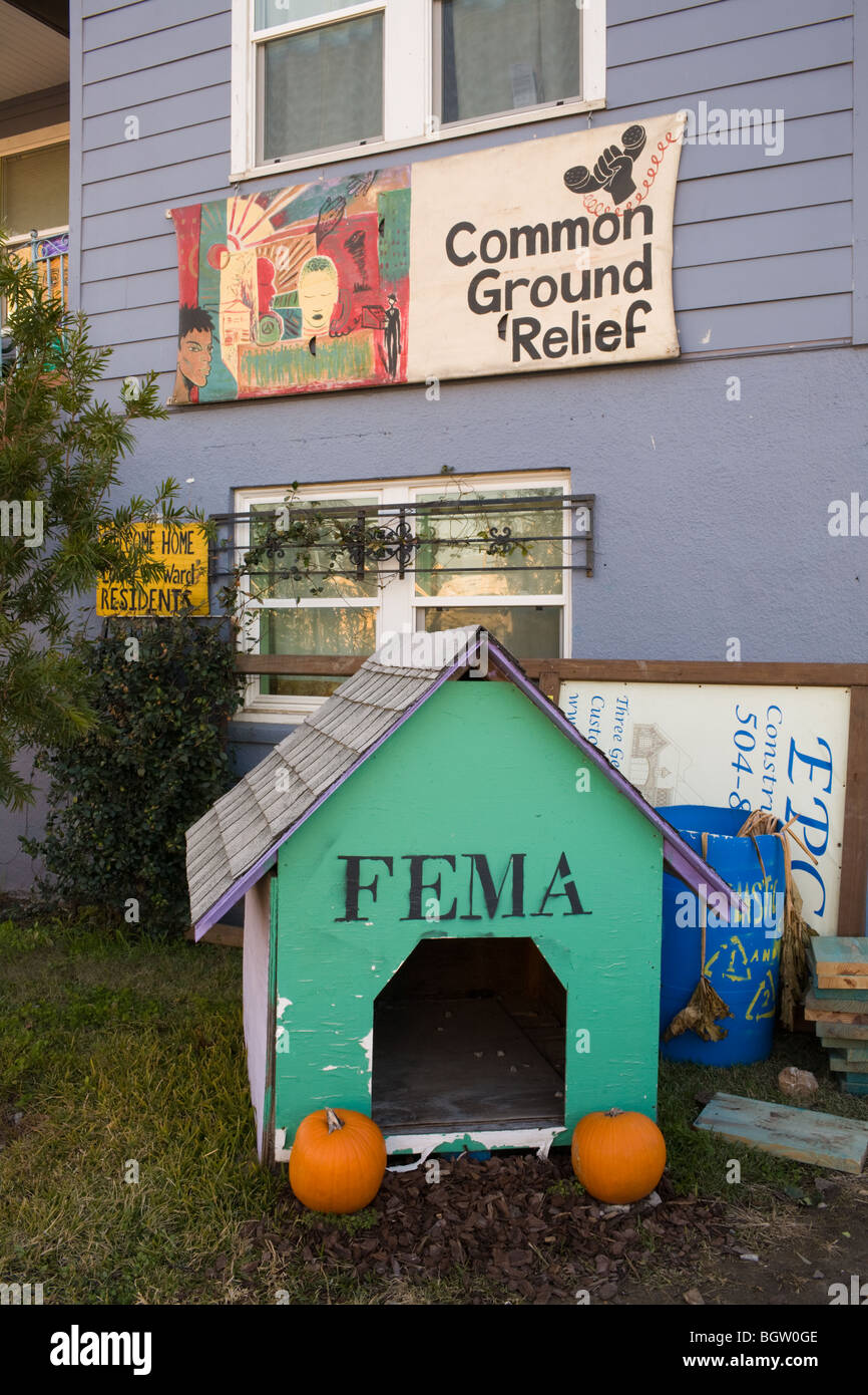 FEMA-Hundehütte, Lower Ninth Ward, New Orleans, Louisiana Stockfoto