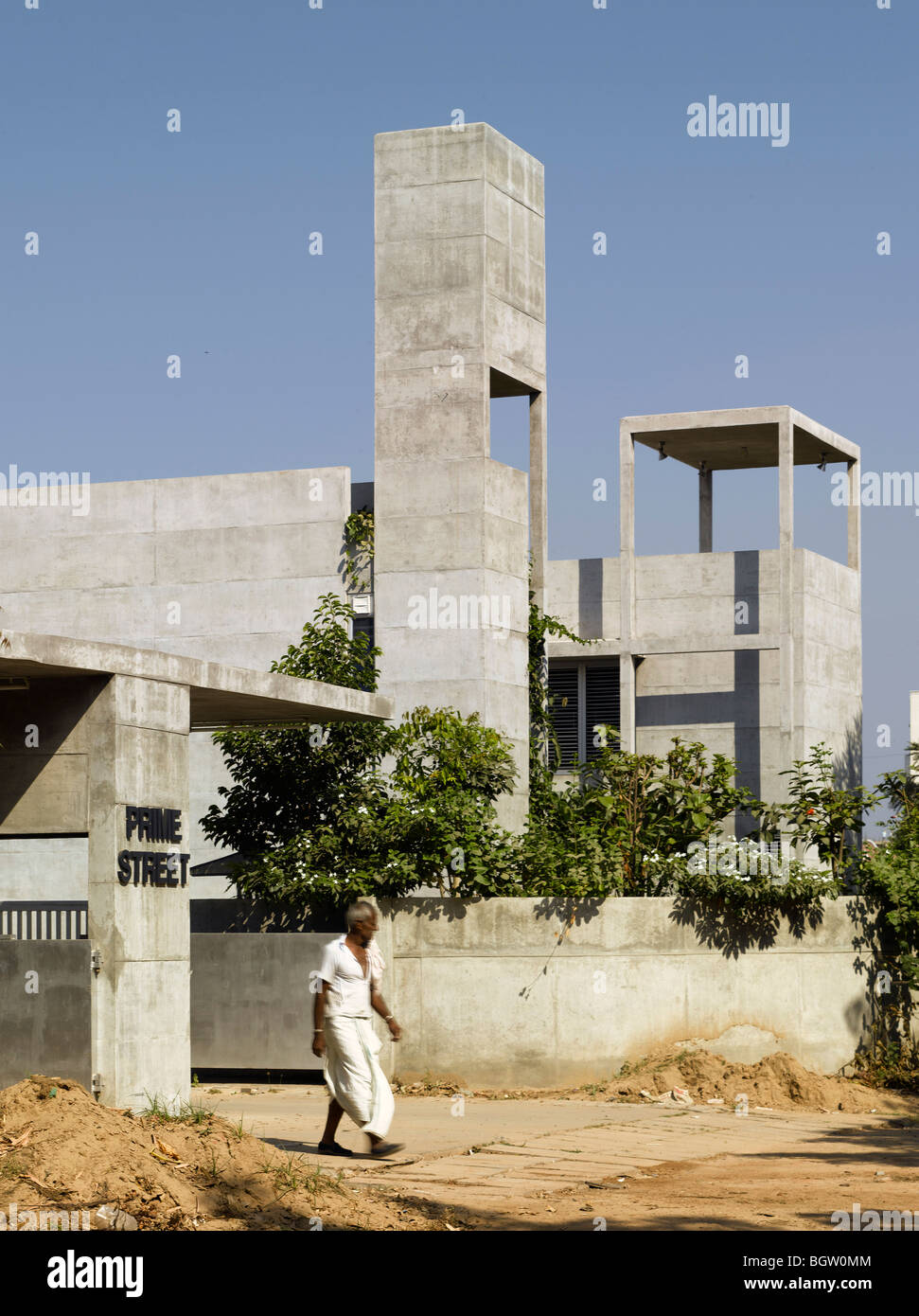 RESIDENZ FÜR ASHOK PATEL, AHMEDABAD, INDIEN, MATHAROO MITARBEITER Stockfoto