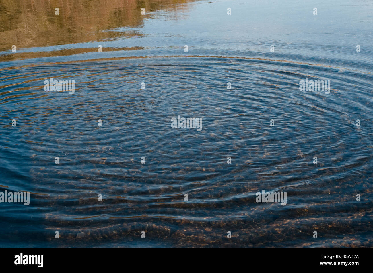 Konzentrische Kreise in einem Fluss, Frankreich Stockfoto