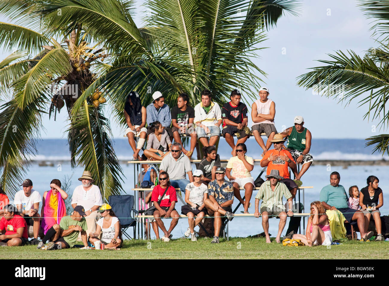 Ein Rugby-Spiel auf Rarotonga in Cook-Inseln Stockfoto