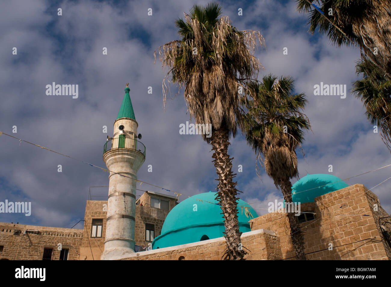 Ansicht von Sinan Basha auch Al Bahr Moschee in der Altstadt von Akko oder Acre Nordisrael Stockfoto