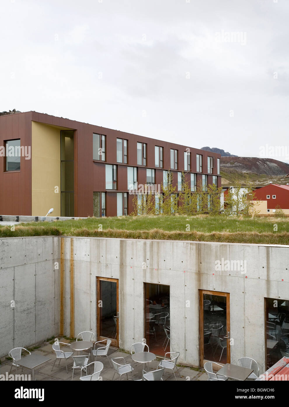 BIFROST-WIRTSCHAFTSSCHULE, BIFRÖST, ISLAND, STUDIO GRANDA Stockfoto