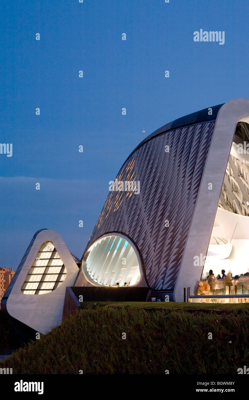 BRÜCKE PAVILLON 2008 - EXPO ZARAGOZA, SARAGOSSA, SPANIEN, ZAHA HADID Stockfoto