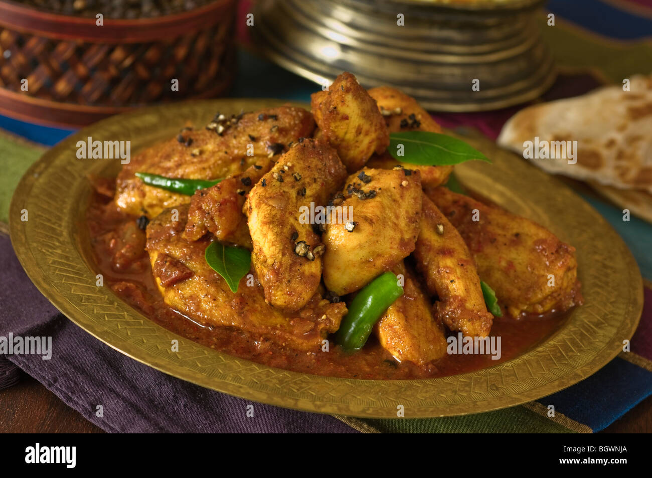 Chettinad Pfeffer Chicken South India Food Stockfoto