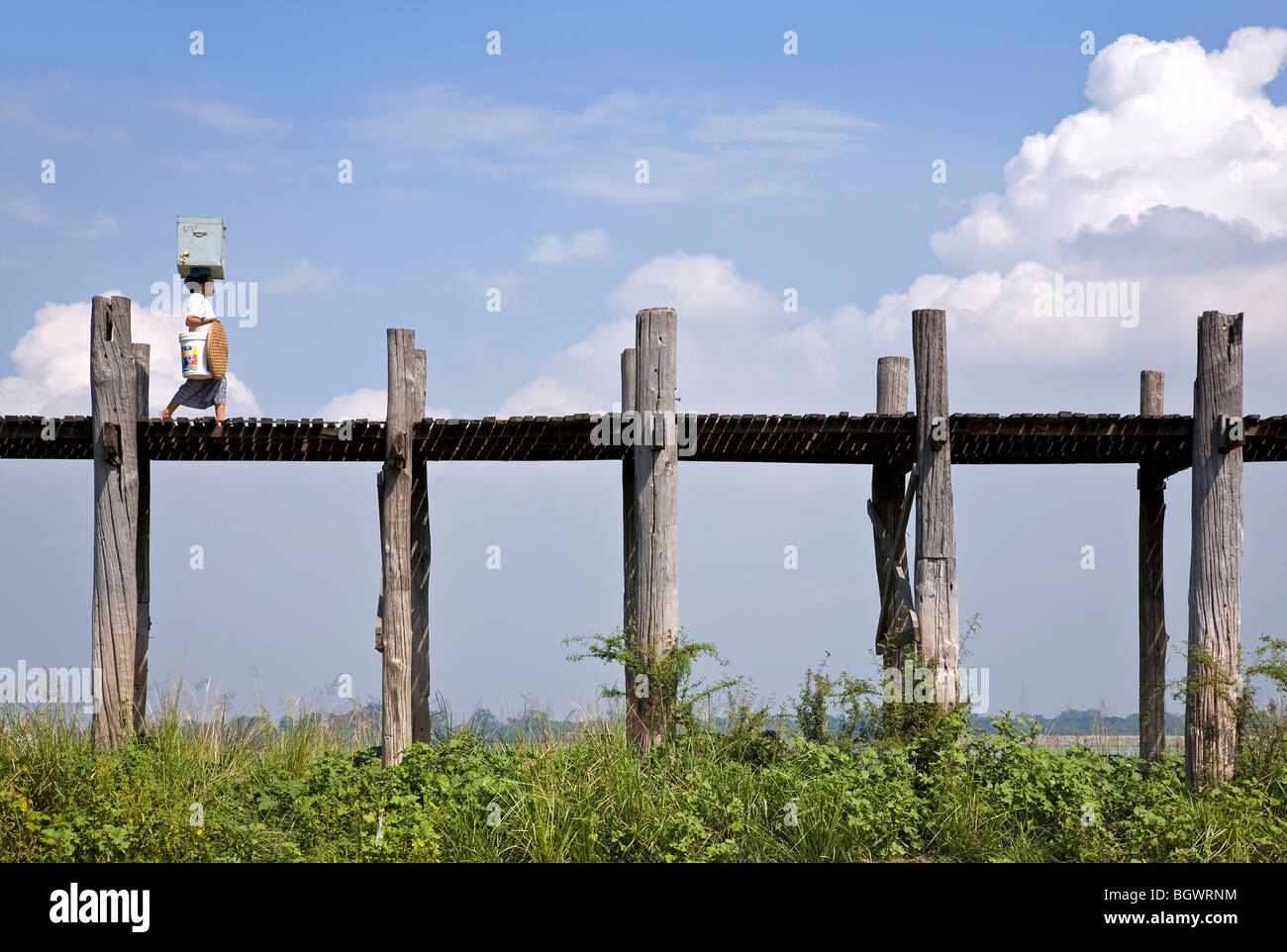 U Bein´s Brücke. Amarapura. Myanmar Stockfoto