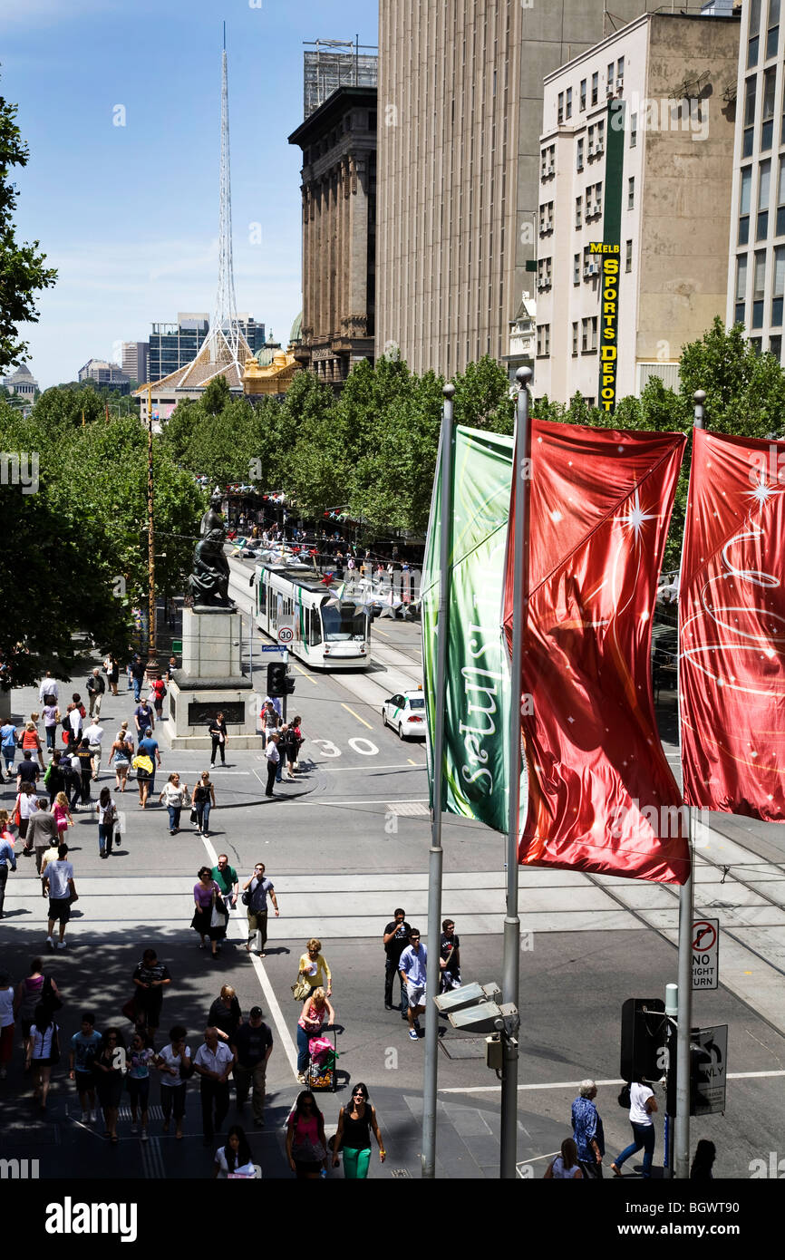 Swanston Street, Melbourne, VIC 3000 Stockfoto