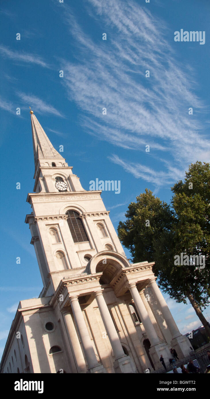 Christ Church Spitalfields London von Nicholas Hawksmoor entworfen Stockfoto