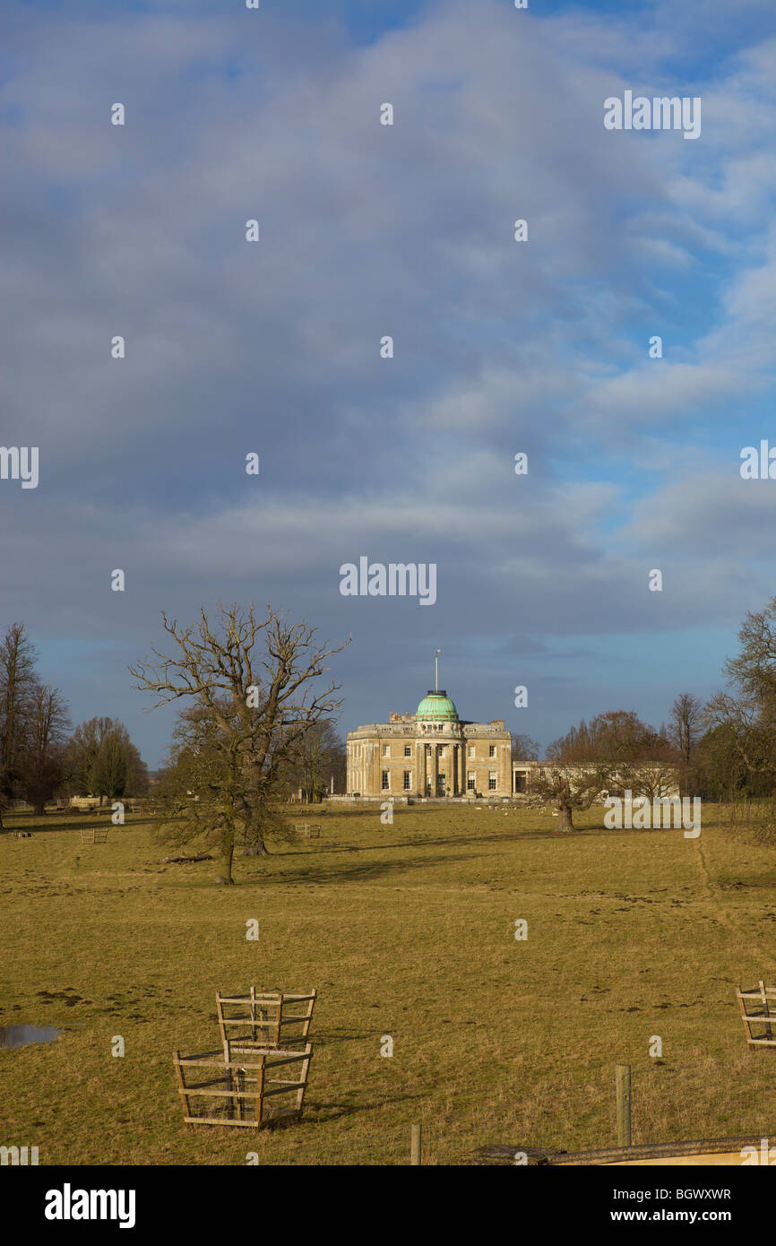 Tyringham Hall, entworfen und gebaut von Sir John Soane im Jahre 1794, ist ein einzigartiges privat geführtes Haus. Stockfoto