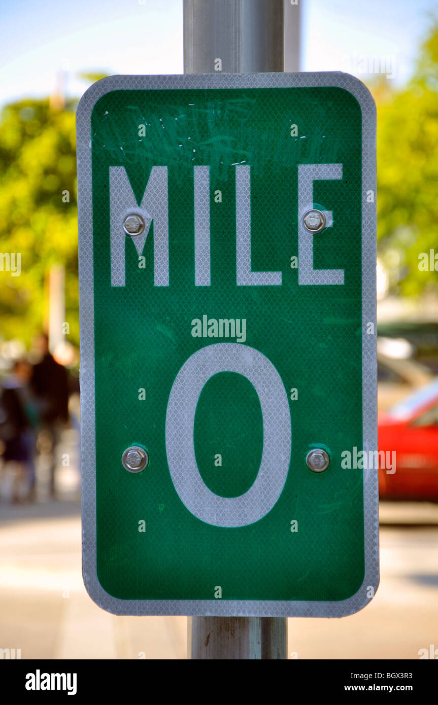 Null-Meile Zeichen Key West, Florida, USA Stockfoto