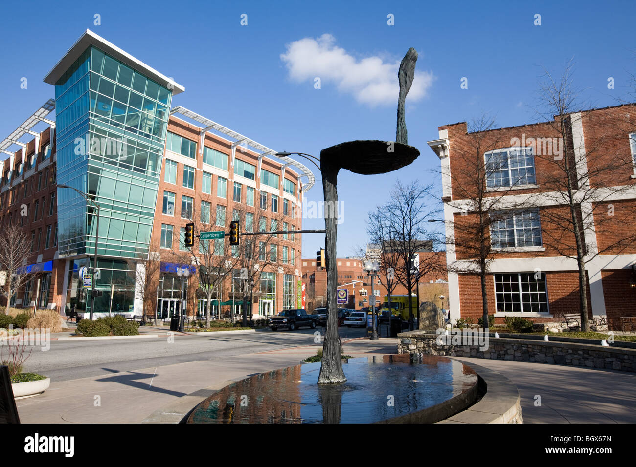 Die Innenstadt von Greenville, South Carolina Stockfoto