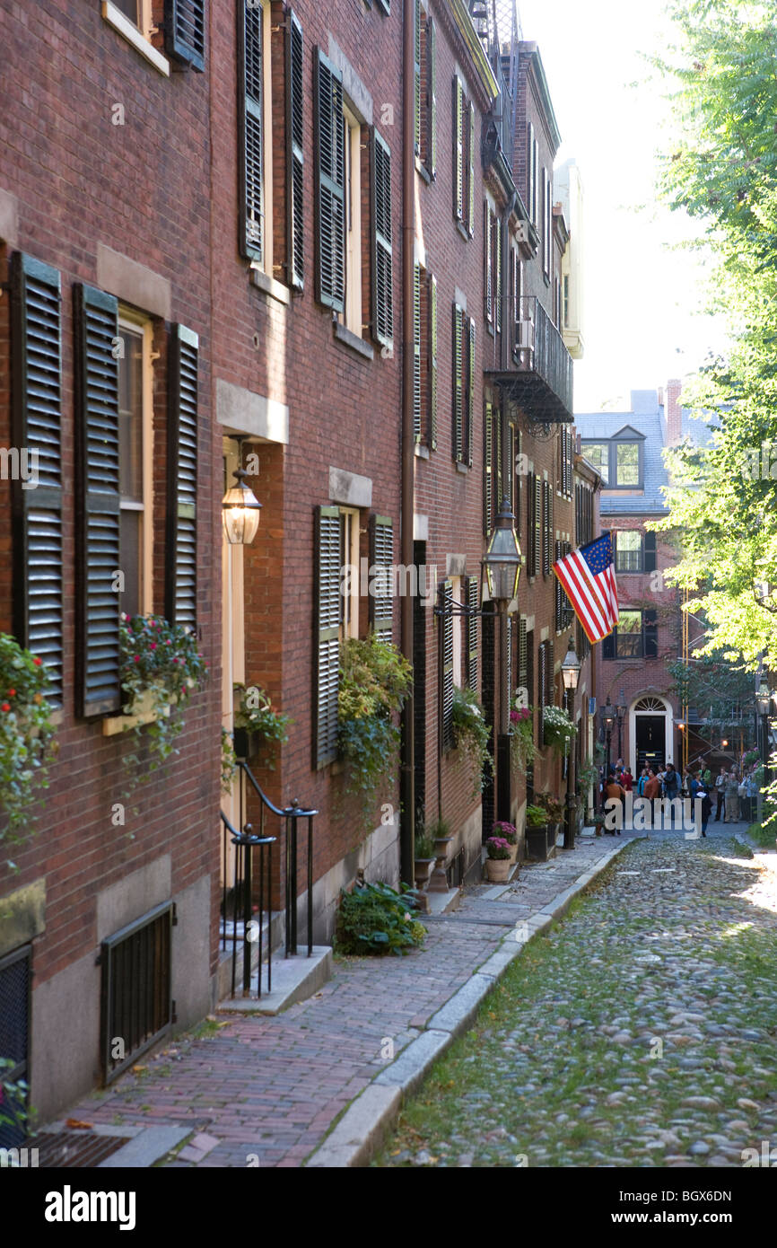 Eichel-Straße, Beacon Hill, Boston, Massachusetts, USA Stockfoto