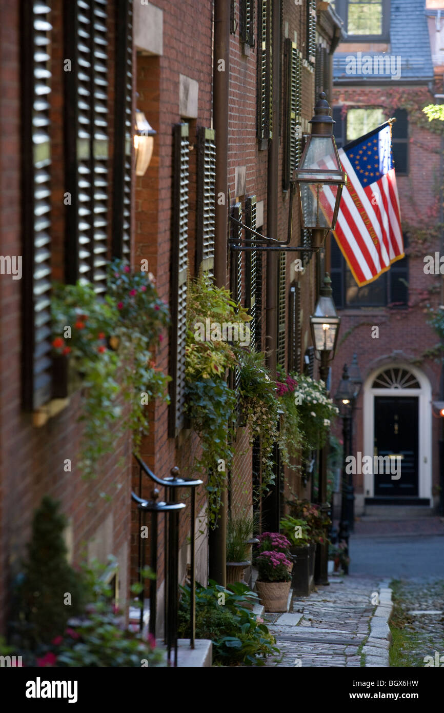 Eichel-Straße, Beacon Hill, Boston, Massachusetts, USA Stockfoto