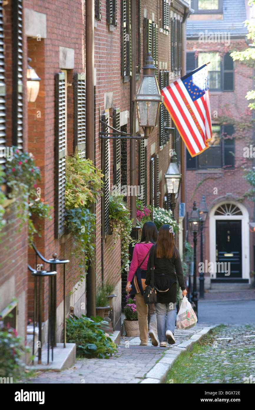 Eichel-Straße, Beacon Hill, Boston, Massachusetts, USA Stockfoto