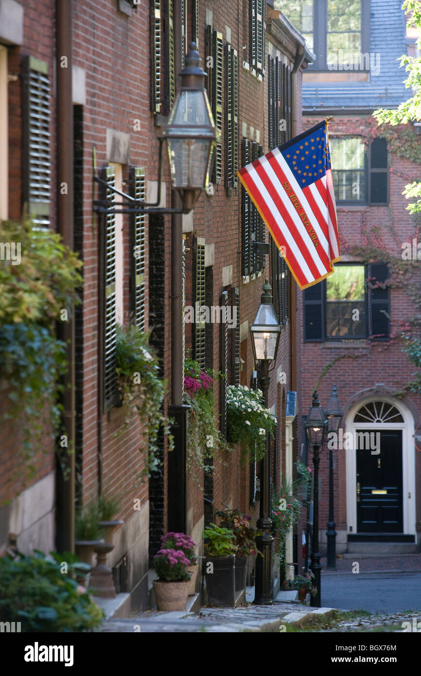 Eichel-Straße, Beacon Hill, Boston, Massachusetts, USA Stockfoto
