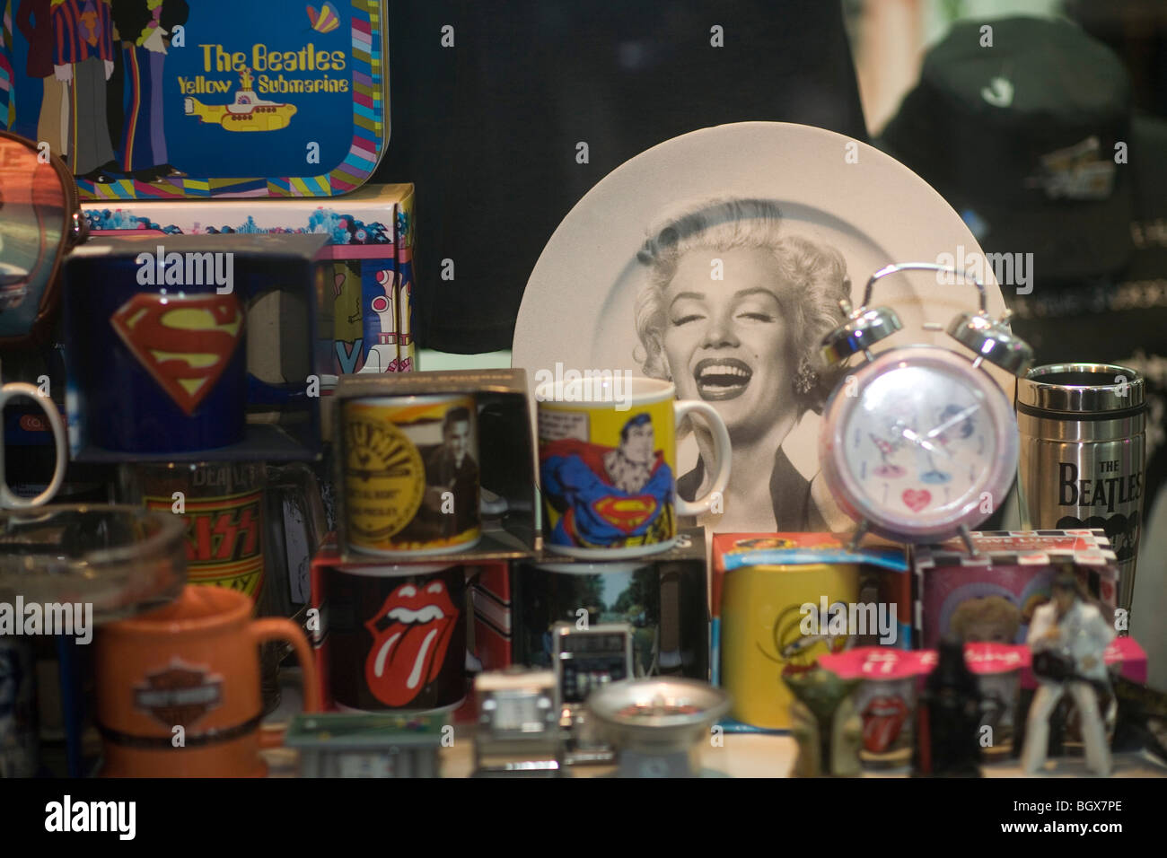 Marilyn Monroe und andere Film-Memorabilien am Hollywood Boulevard Stockfoto