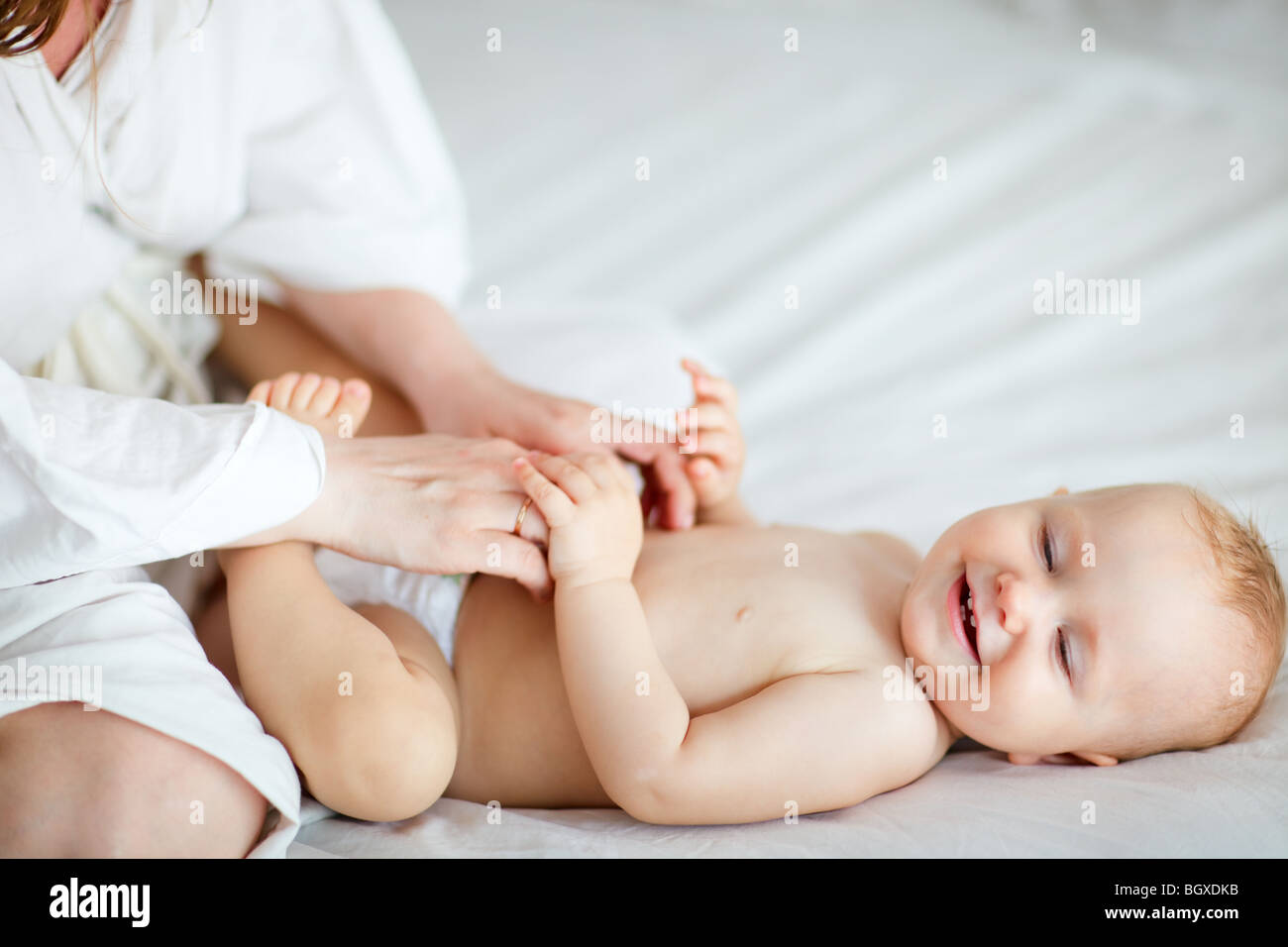 Vor dem Schlafengehen Stockfoto