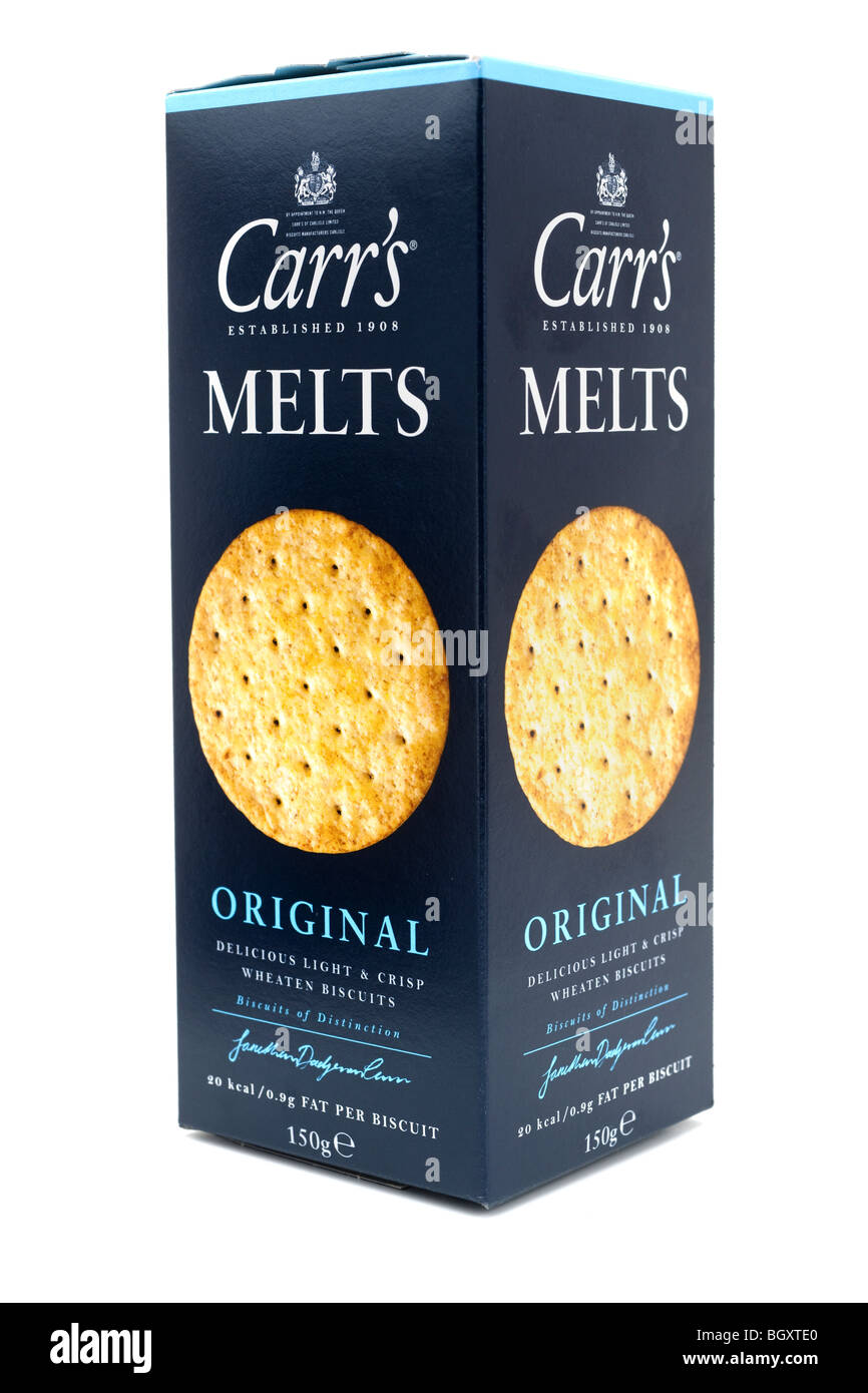 Schachtel mit Carrs Original schmilzt wheaten Kekse Stockfoto