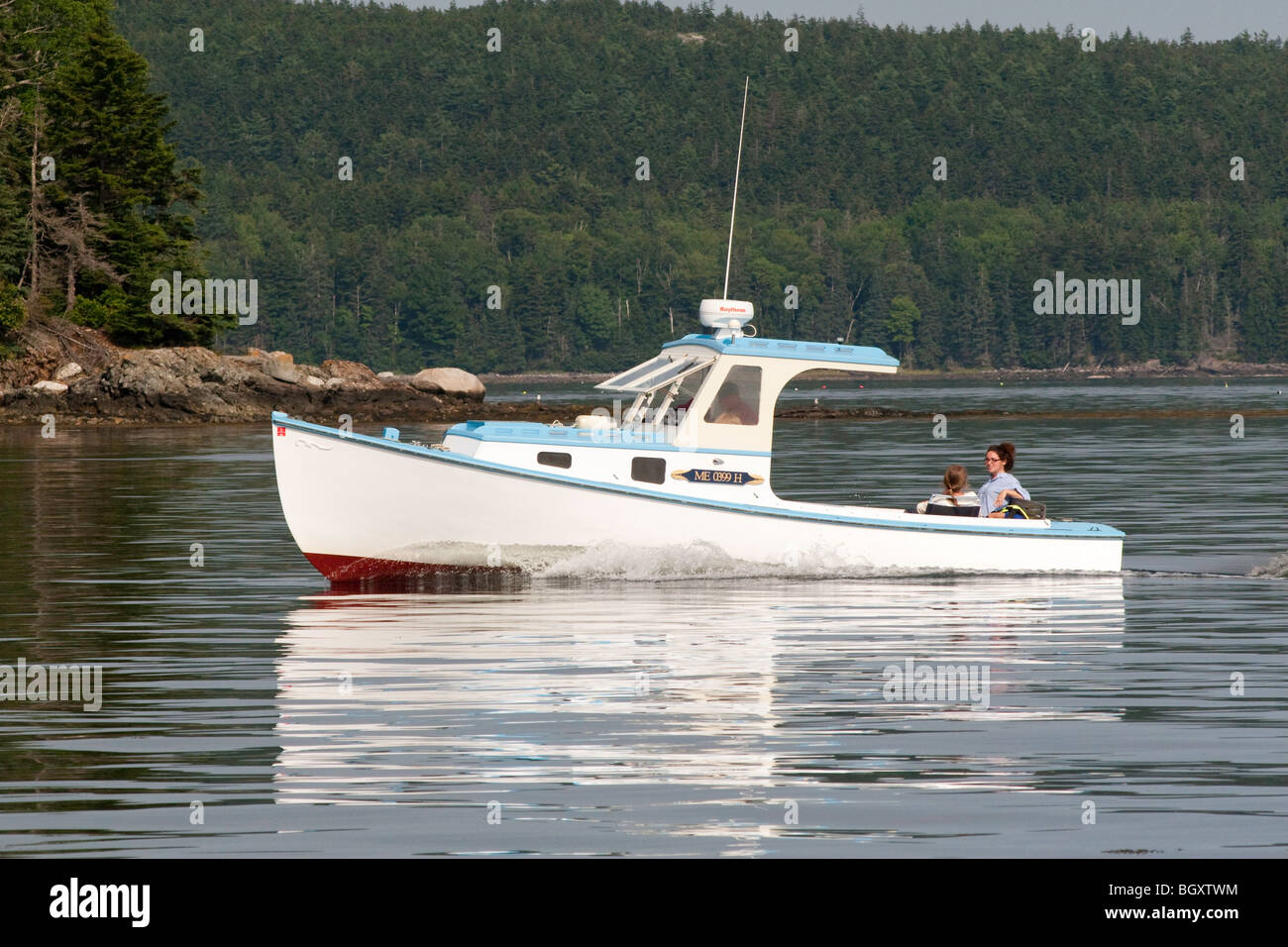 Eine Sommer-Bootsfahrt in Maine Eggemoggin Reichweite Stockfoto