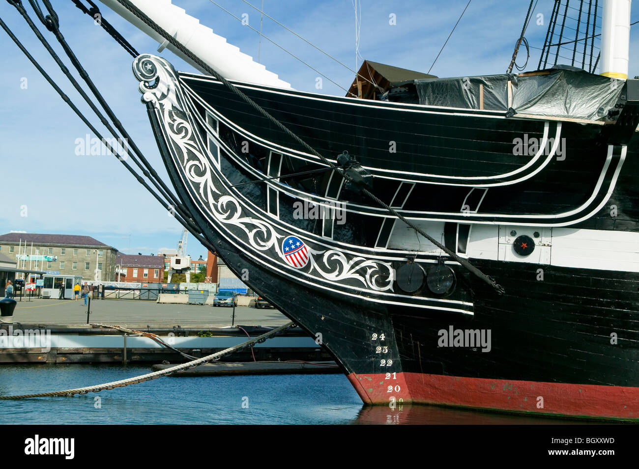 USS Constitution ist das älteste beauftragte Kriegsschiff flott in der Welt. Stockfoto