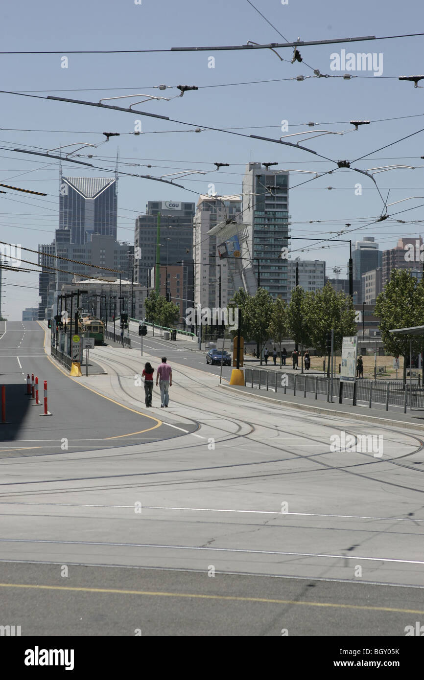 Liebe Australien Stadt Melbourne paar Bahn-Linien Stockfoto