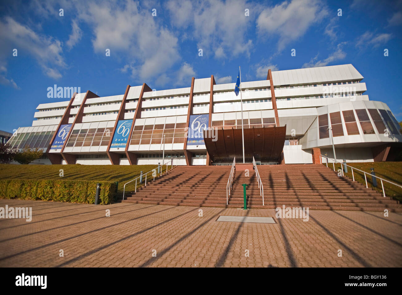 Palais de l ' Europe Eingang, Straßburg Europa Frankreich EU horizontale 099951 Strasbourg Stockfoto