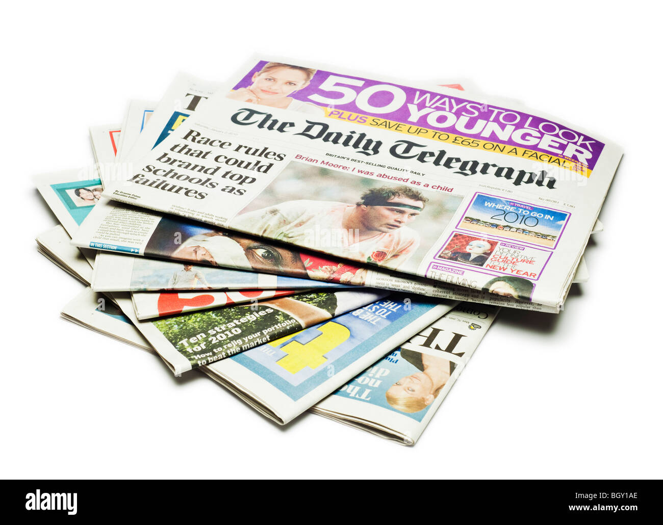 Britische Zeitungen 2010 Stockfoto