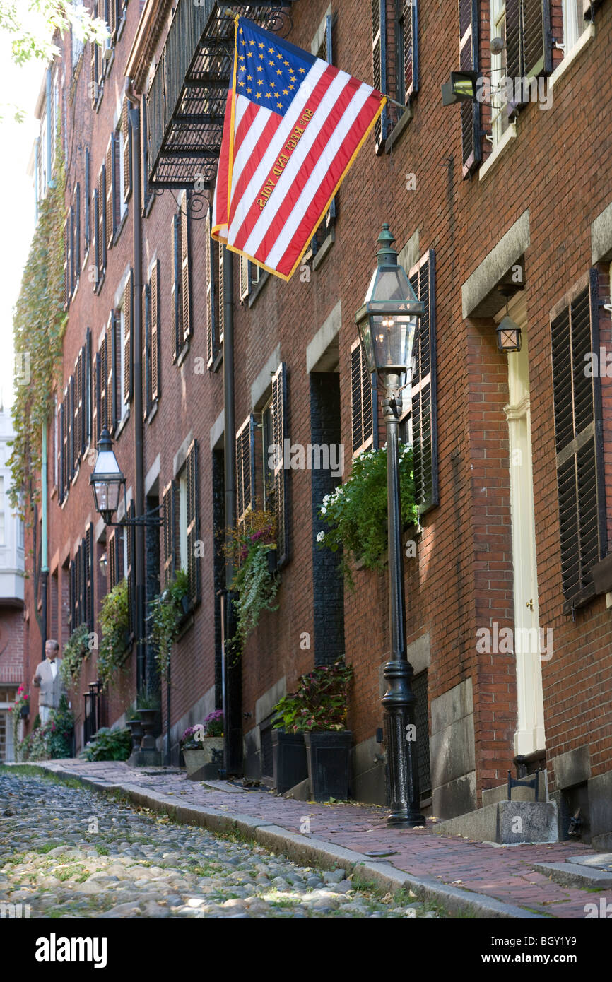 Eichel-Straße, Beacon Hill, Boston, Massachusetts, USA Stockfoto