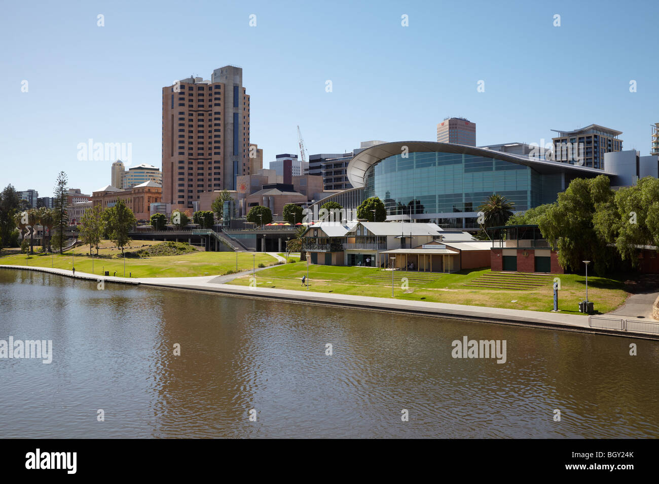 Torrens Lake und dem Convention Centre, Adelaide, SA, Australien Stockfoto
