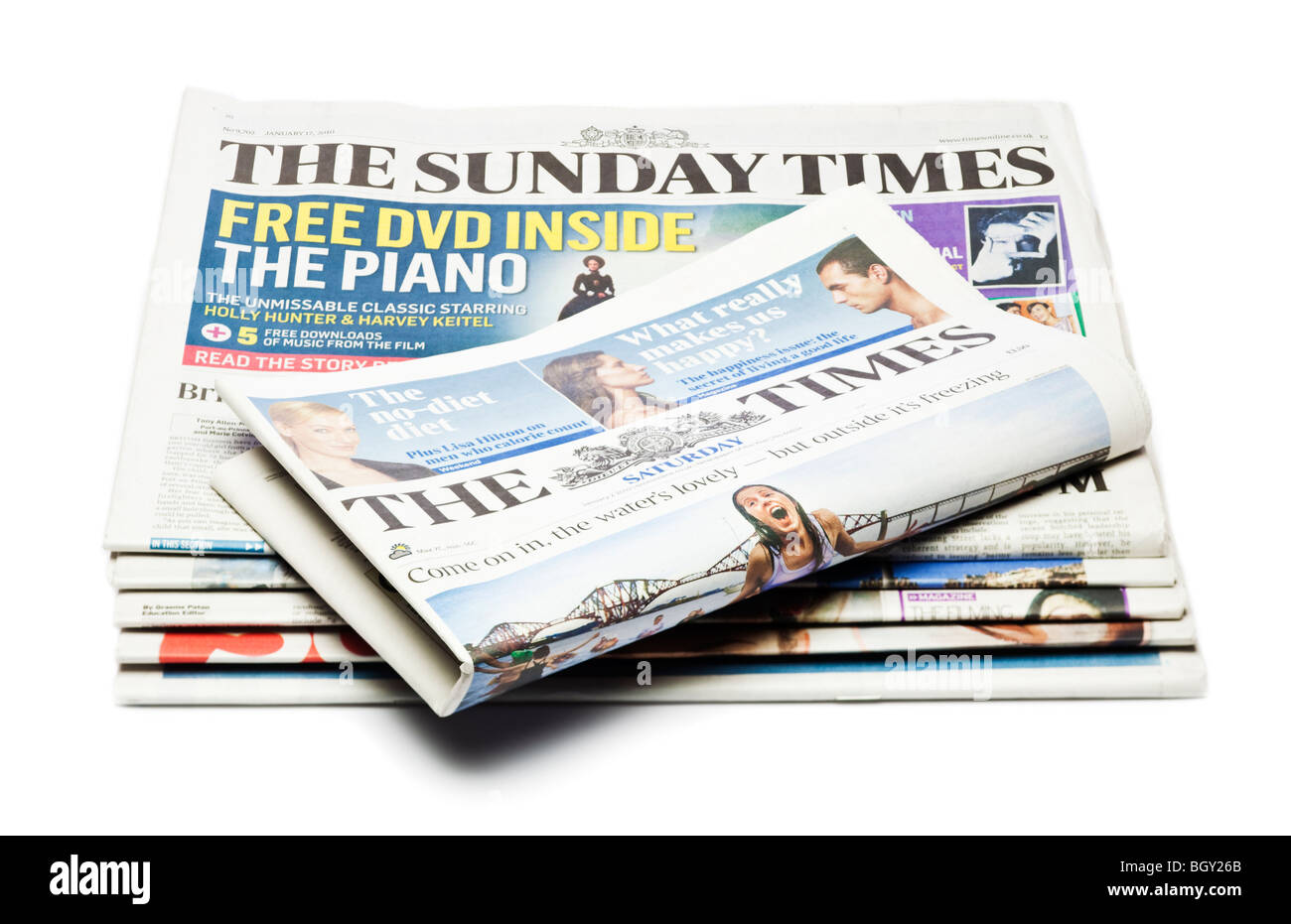 Britischen Zeitungen wie The Times und The Sunday Times Stockfoto
