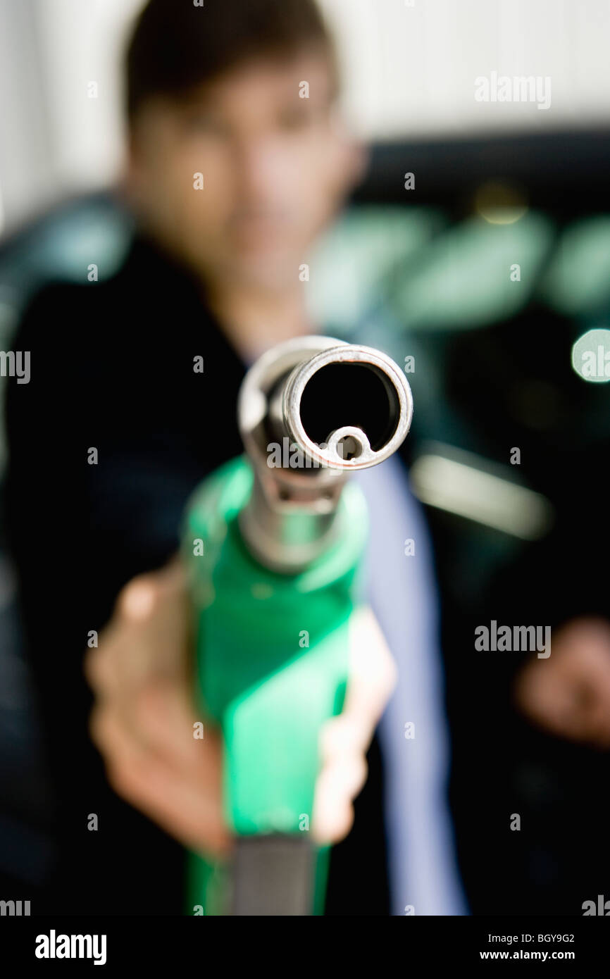 Ende der Pumpe Schlauch Gasdüse Stockfoto