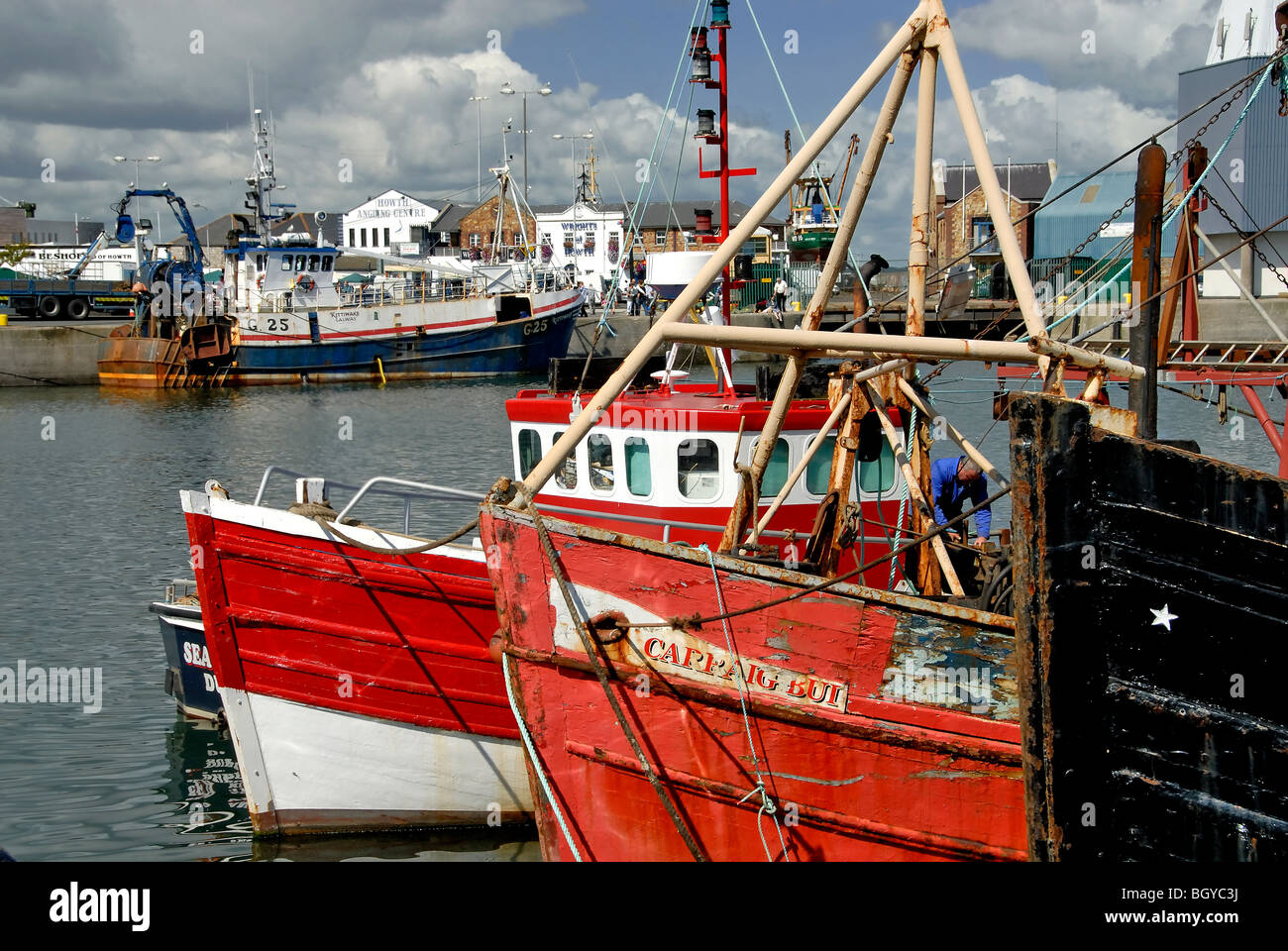 Angelboote/Fischerboote im Hafen von Howth Bucht von Dublin Irland Stockfoto