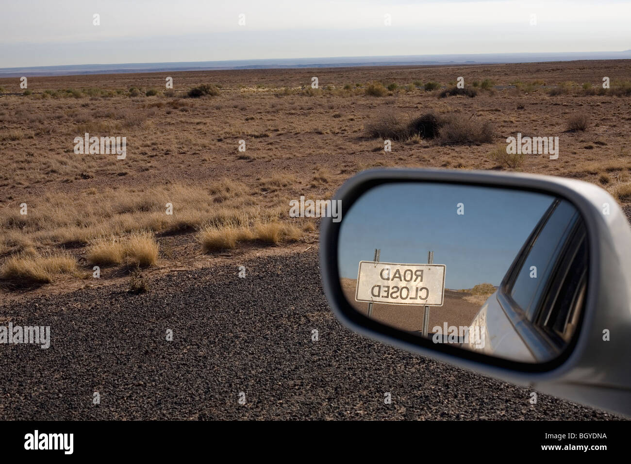 Seitlicher Blick Spiegel Stockfoto