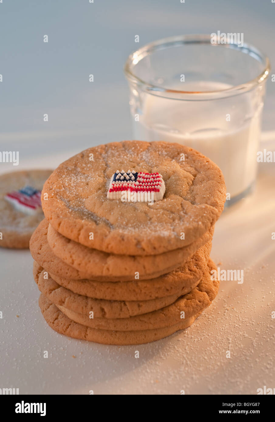 Kekse und Milch Stockfoto