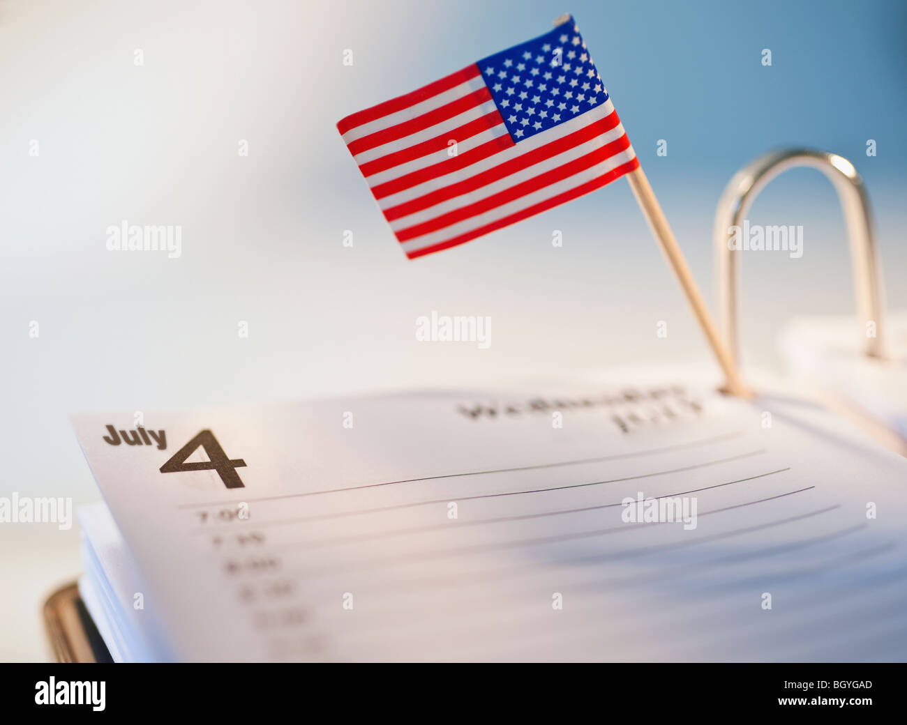 Amerikanische Flagge im Tages-timer Stockfoto