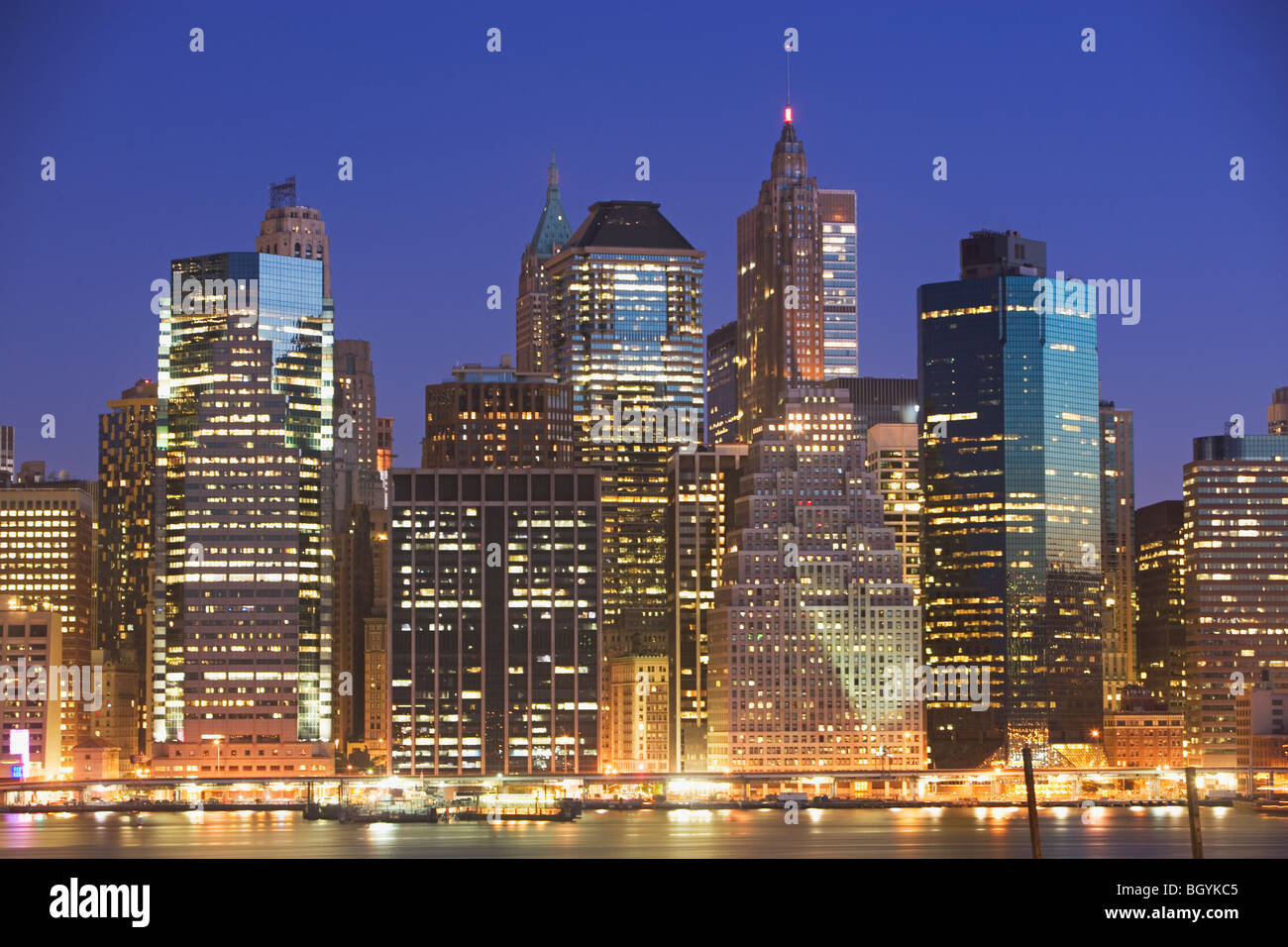 Beleuchtete Stadtbild Stockfoto