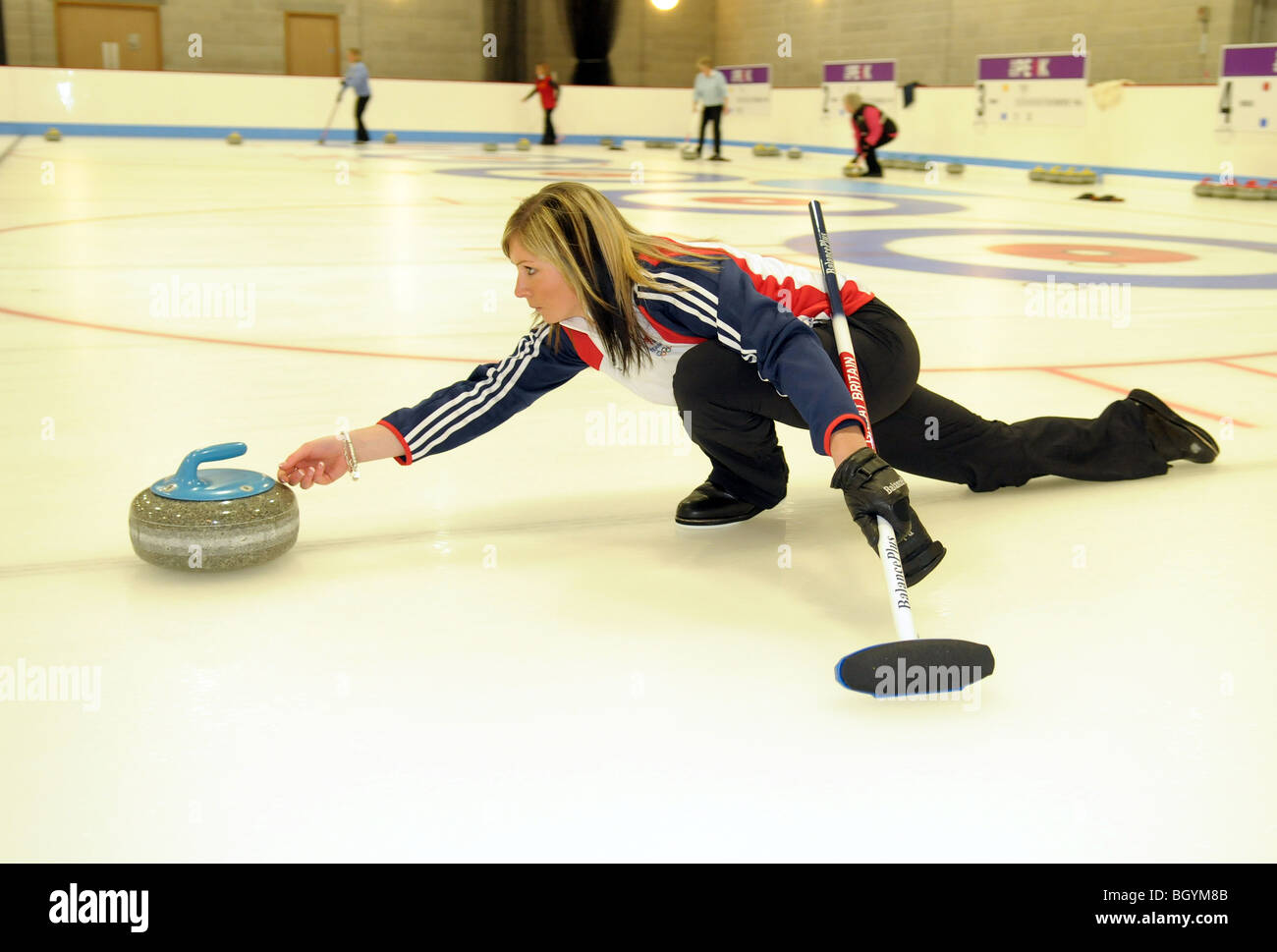 Eve Muihead Skip (Kapitän) der britischen Frauen Curling Team für Vancouver Kanada 2010 Stockfoto