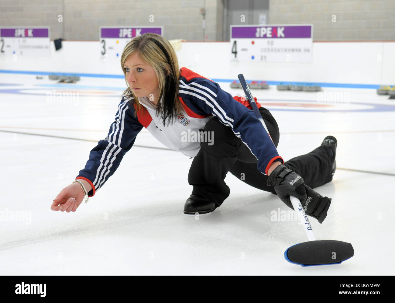 Eve Muihead Skip (Kapitän) der britischen Frauen Curling Team für Vancouver Kanada 2010 Stockfoto