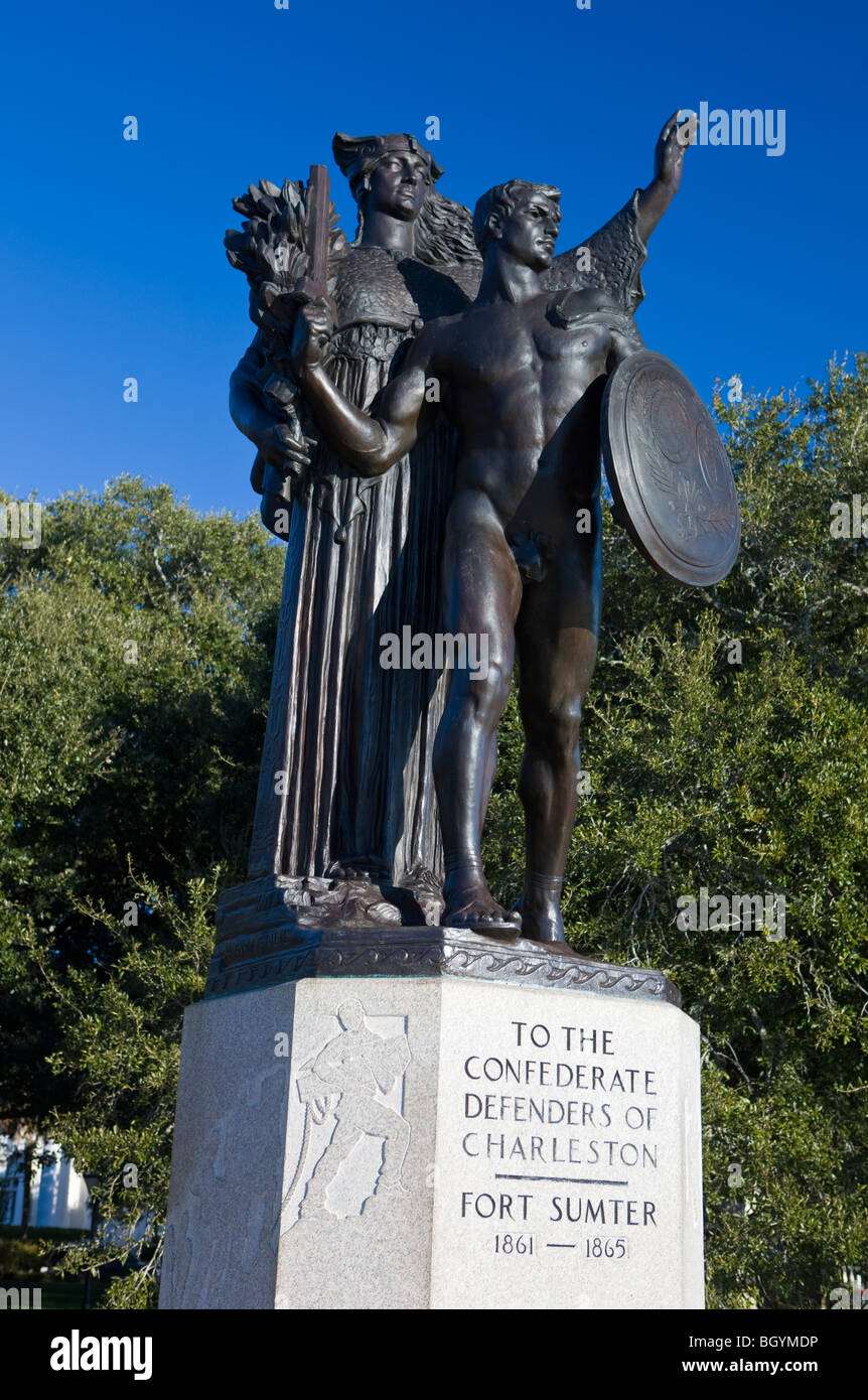 Statue Zu Ehren Der Konfoderierten Verteidiger Von Charleston Und