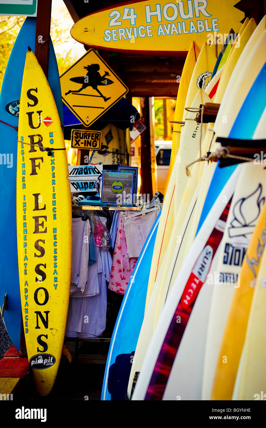 Surfshop in Haleiwa North Shore Hawaii Stockfoto