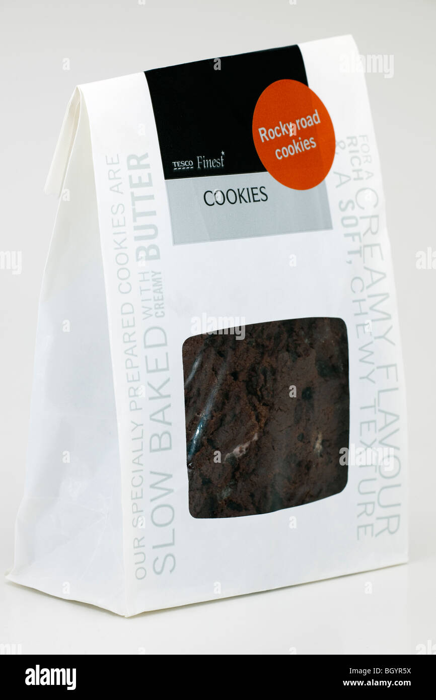 Tasche von "Tesco feinsten '' steiniger Weg" Cookies Stockfoto