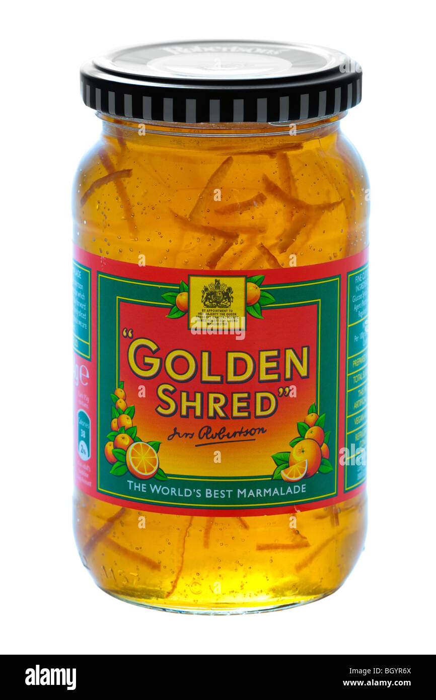 Glas "Golden Shred" Marmelade Stockfoto