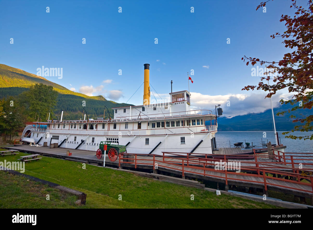 SS Moyie National Historic Site, am Ufer des Kootenay Lake in der Stadt Kaslo, Central Kootenay, Britisch-Kolumbien, Kanada. Stockfoto