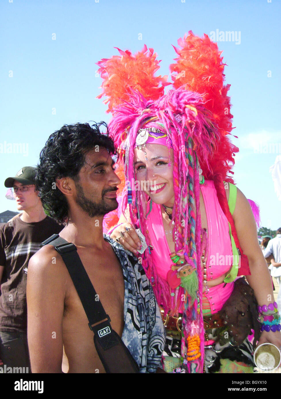 Bunten Charakteren, The Glade Festival, Wasing, Berkshire, England, Vereinigtes Königreich Stockfoto