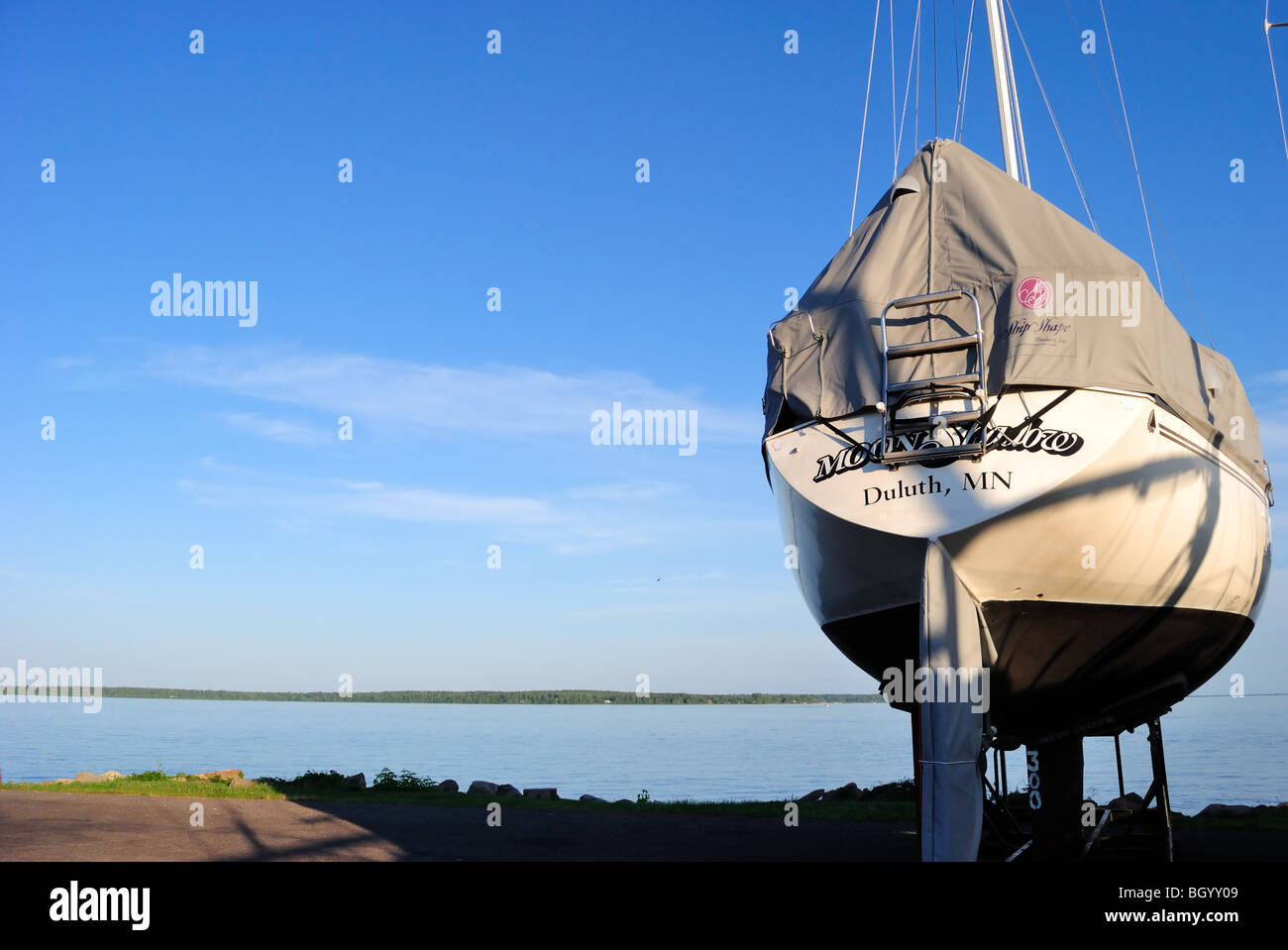 Segelschiffe im Hafen von Bayfield Stockfoto