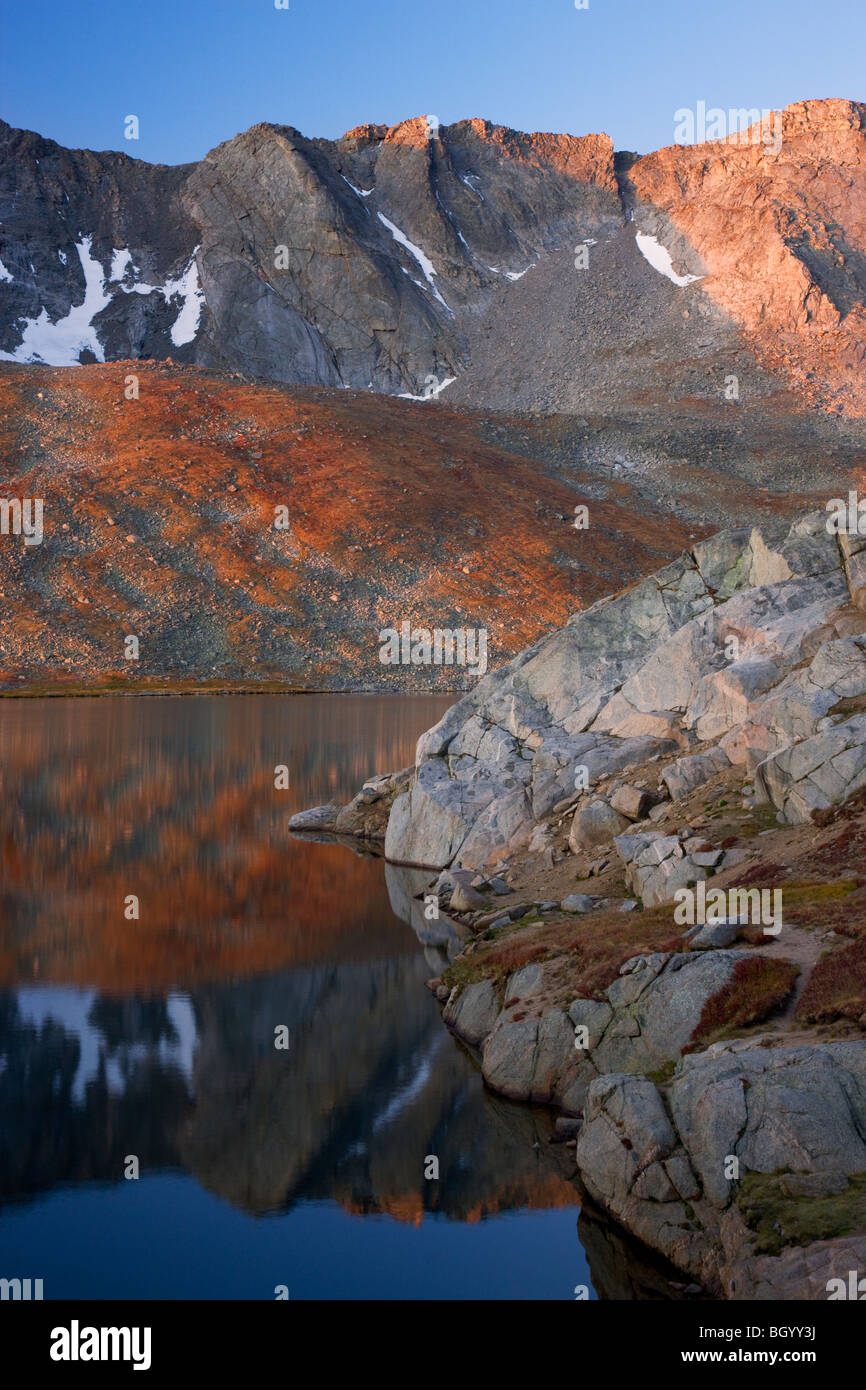 Summit Lake, Mount Evans Erholungsgebiet, Arapaho National Forest, Colorado. Stockfoto