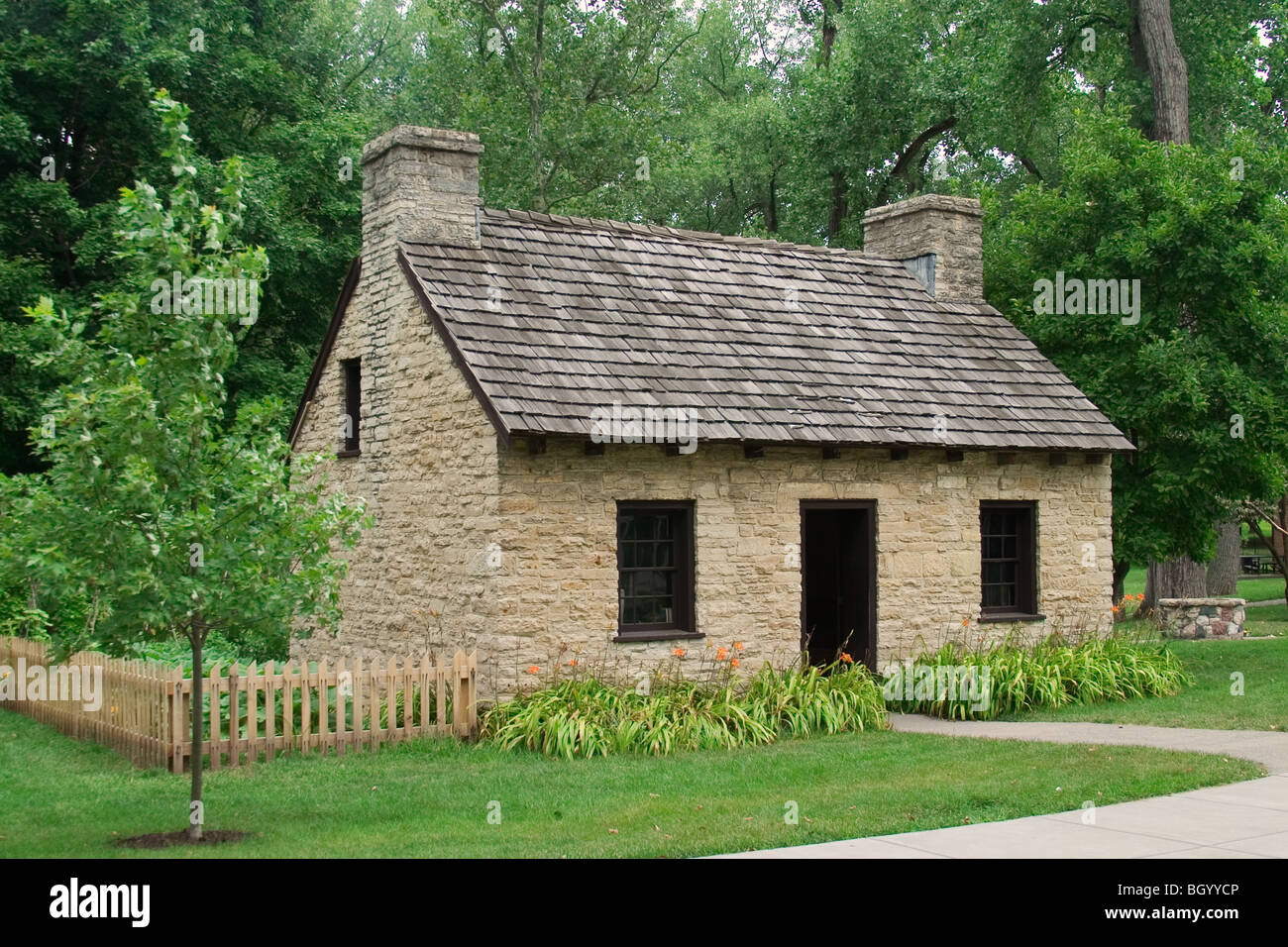 William Morris Haus erbaut ca. 1815 Carillon Geschichtspark, Dayton Ohio Stockfoto