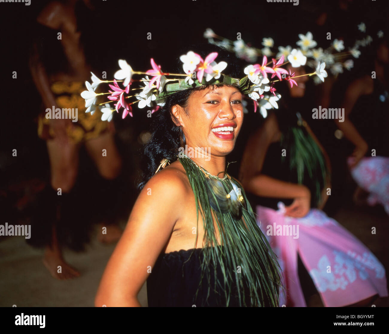 Polynesische Tänzer, Rarotonga, Cook-Inseln Stockfoto